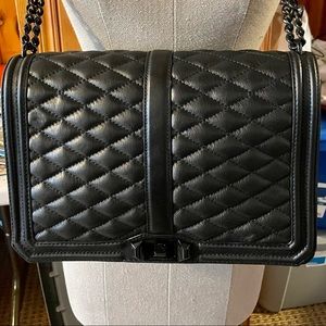 Rebecca Minkoff large quilted love shoulder bag with dust bag.